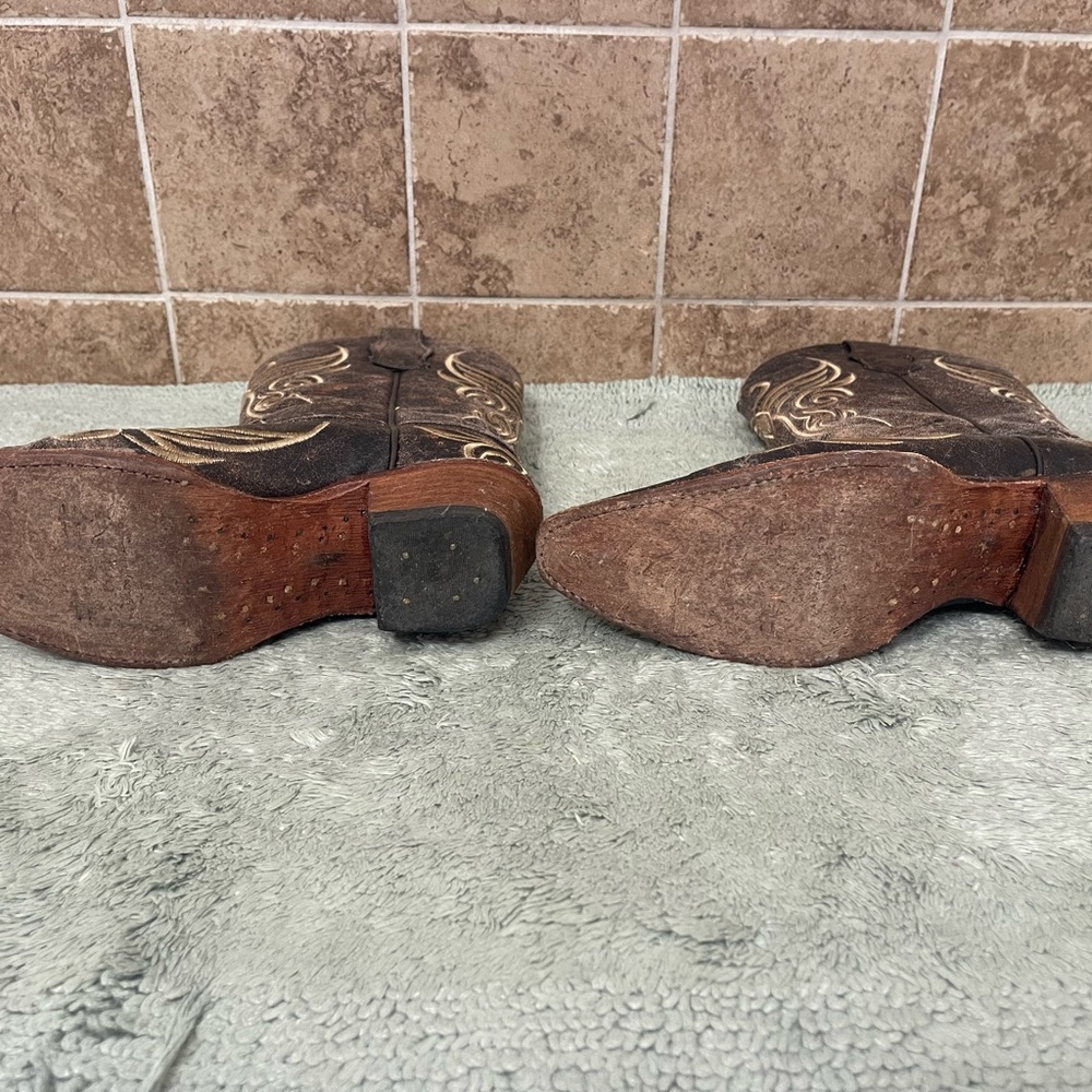 Circle G Brown and Gold embroidered Boots - Picture 4 of 6